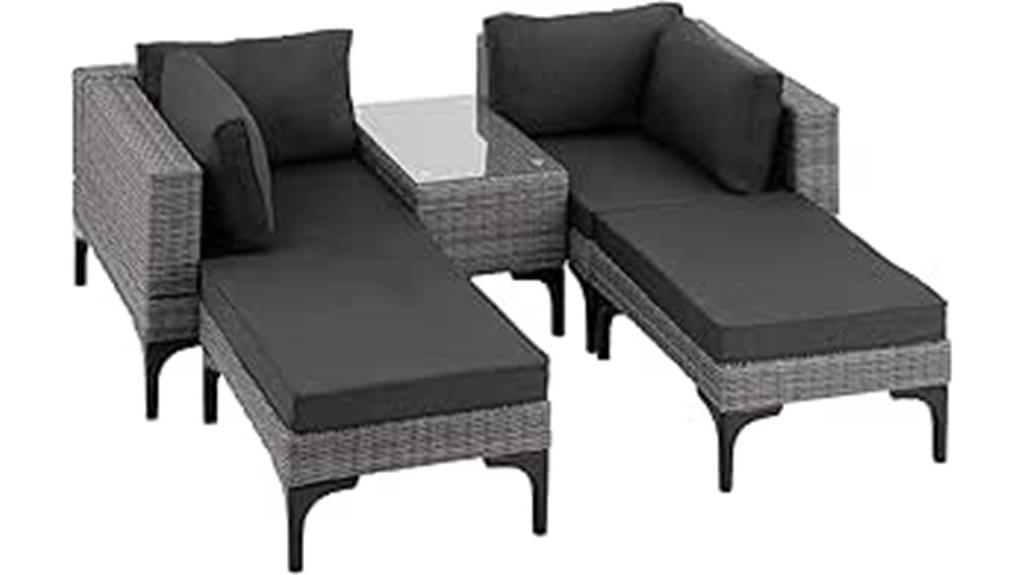 tectake outdoor rattan lounge