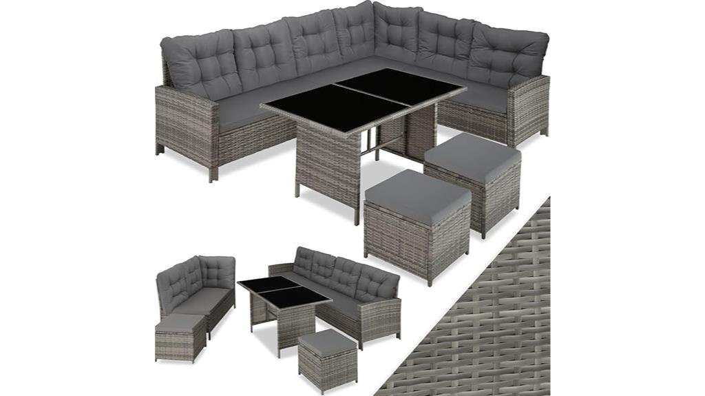 tectake polyrattan lounge set review